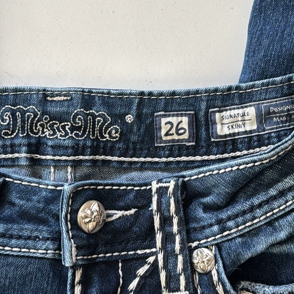 Miss Me Blue Skinny Jeans size 26w/29Inseam - Picture 7 of 8